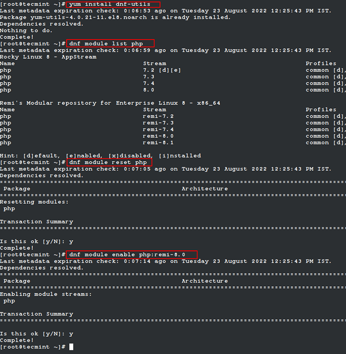 Php reset